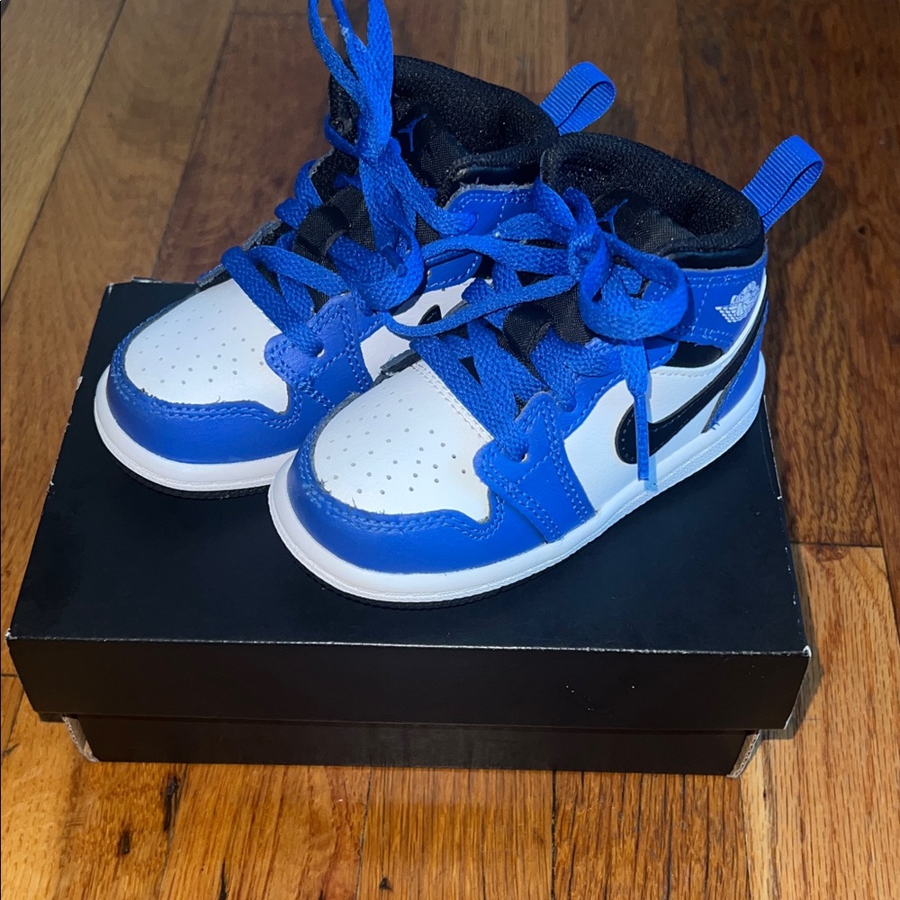 Jordan 1 MID TD - Kids Royal and Black- White Sneakers